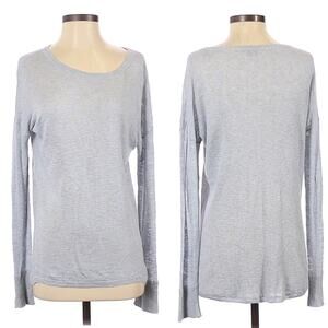 Vince Pastel Blue Hi Low Hem Knit Circle Neck Top